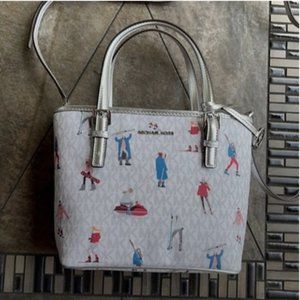 Michael Kors Jet Set Girls XS Convertible Satchel Bright White